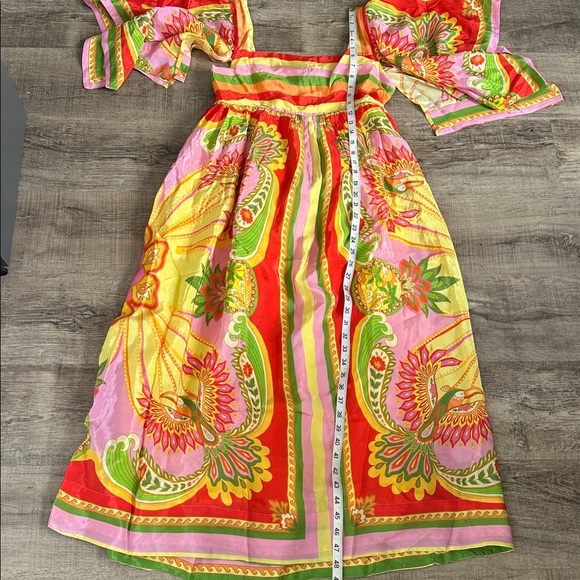 NWT Farm Rio Beach Toucans Scarf MIDI dress- multicolor - Picture 7 of 11